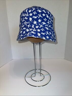 Reversible Blue Floral Kids' Bucket Hat
